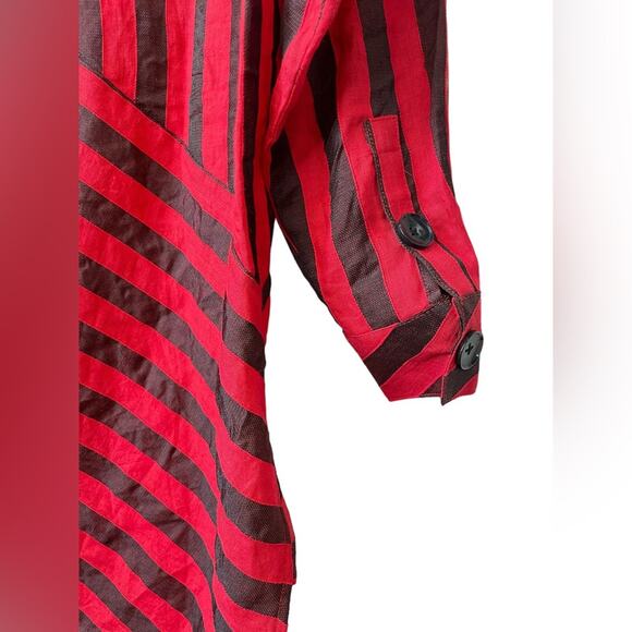 L’ACADEMIE NWT The Laramie Mini Dress Linen Red & Black Striped Size XXS Revolve - Picture 6 of 13